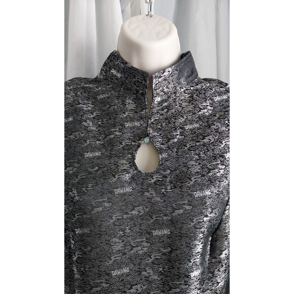 Dawang Yan Asymmetrical Sleeveless Silver Mini Dress Sz Med Womens Party Dress - Picture 8 of 8